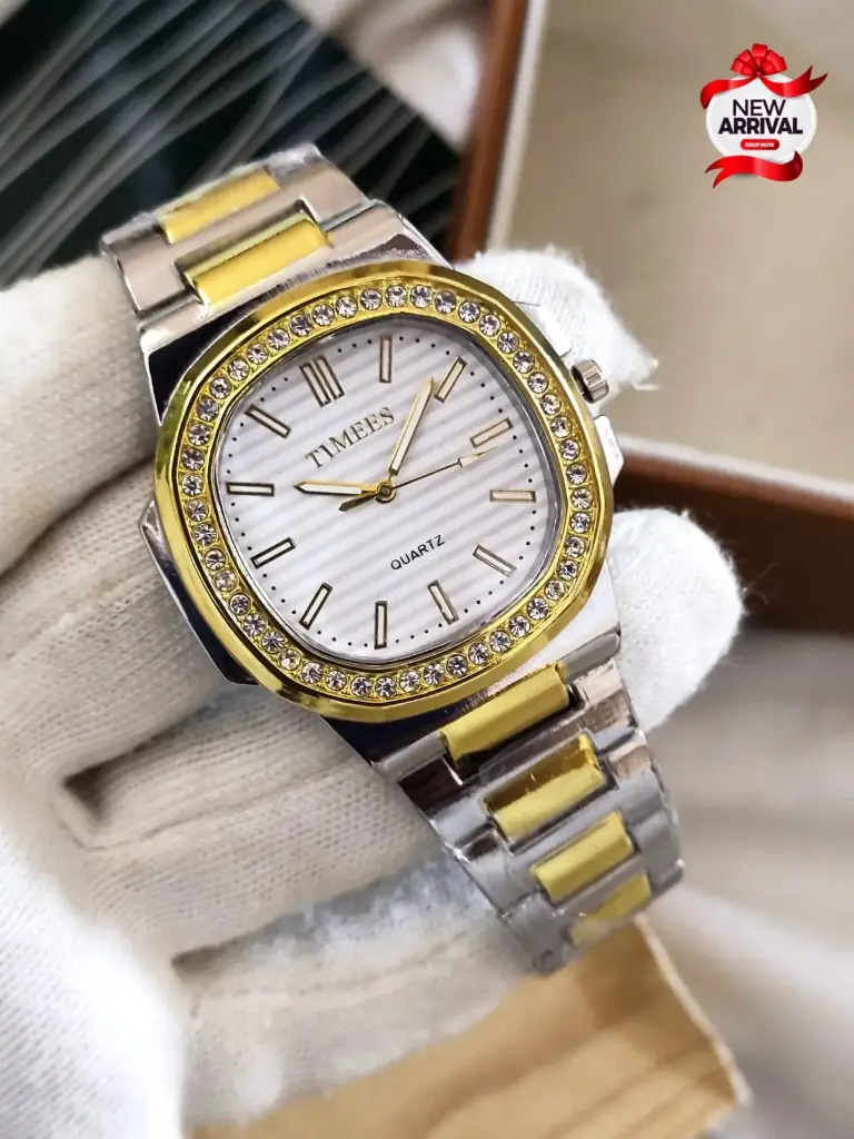 Luxury Two-Tone Crystal Watch – Elegant Style for Every Occasion ⌚